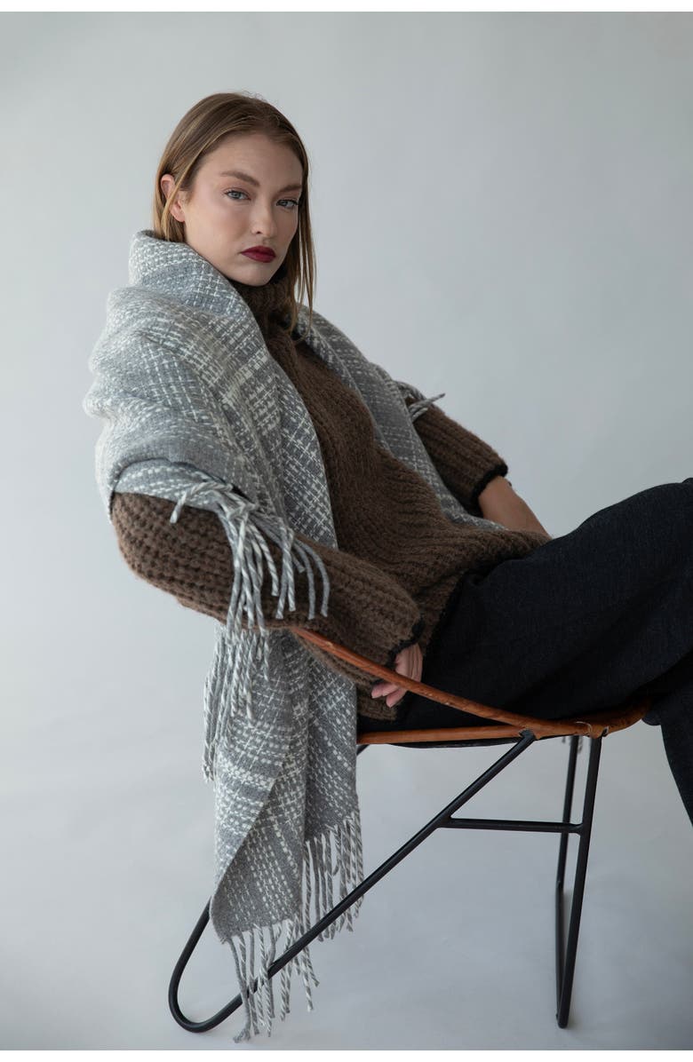 SSKEIN Rustic Plaid Throw, Alternate, color, Grey