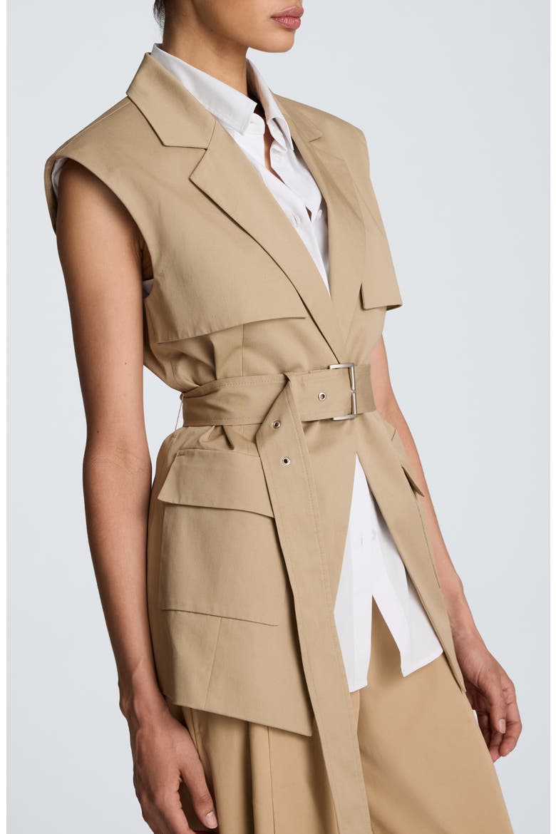 Belted Vest with Storm Flaps, Alternate, color, FARRO