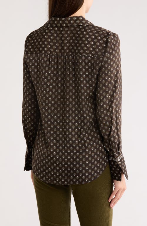Max Studio Satin Tie Neck Button-up Shirt In Multi