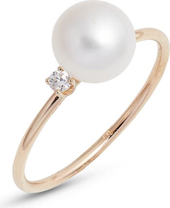 Poppy Finch Cultured Pearl Diamond Ring Nordstrom