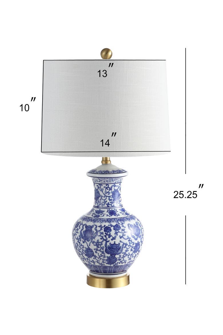 Jennifer 25.25" Ceramic/Metal LED Table Lamp, Blue/White, Alternate, color, Blue/White