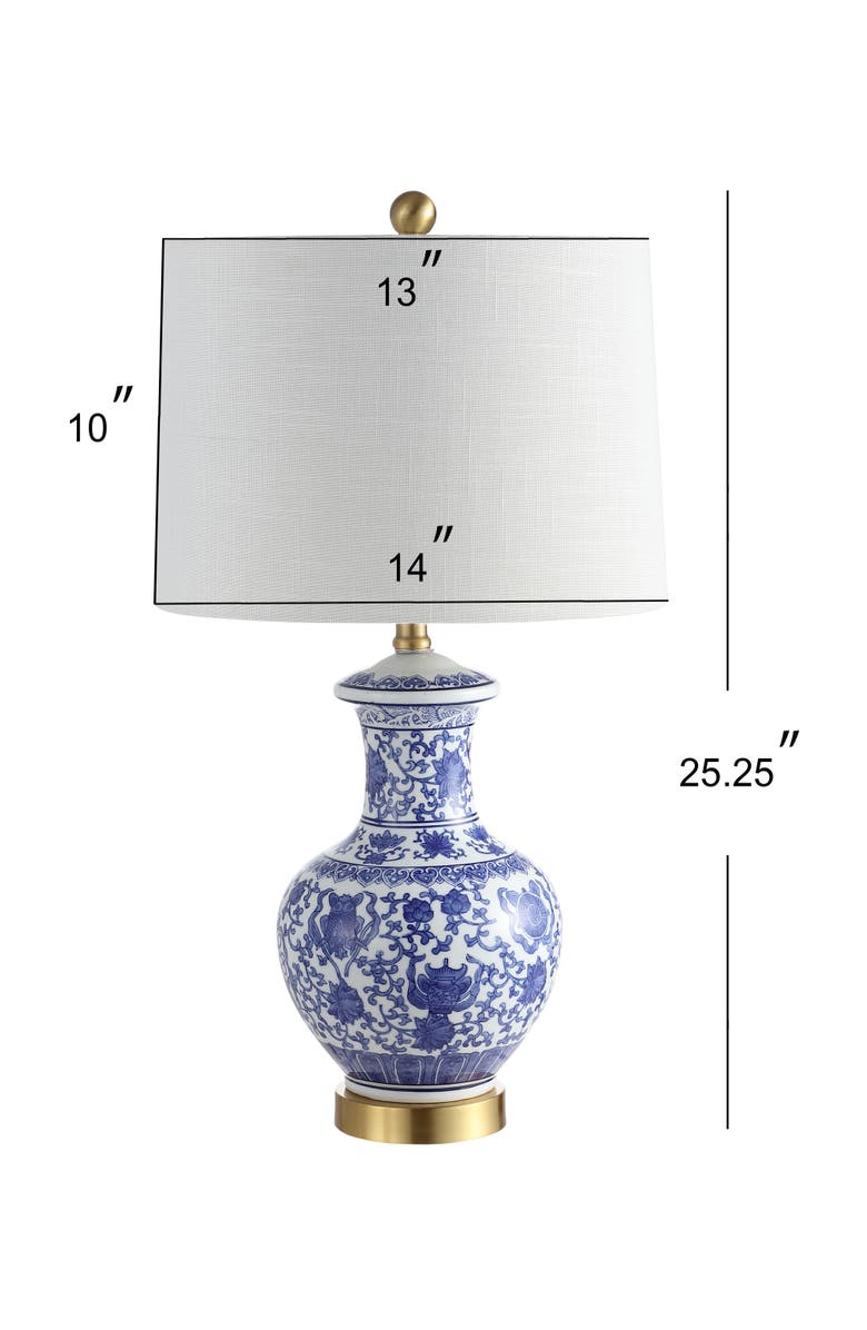 JONATHAN Y Jennifer 25.25" Ceramic/Metal LED Table Lamp, Blue/White, Alternate, color, Blue/White