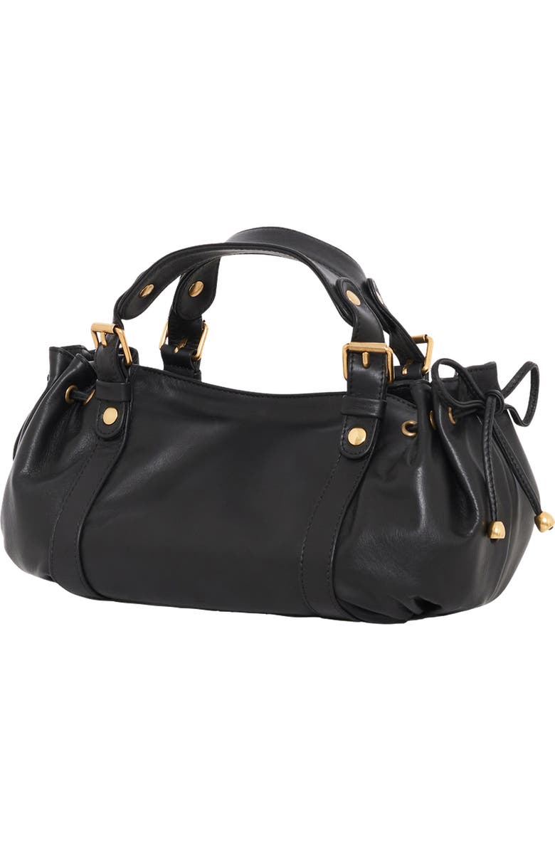 GERARD DAREL 12H Mini Leather Shoulder Bag, Alternate, color, Black