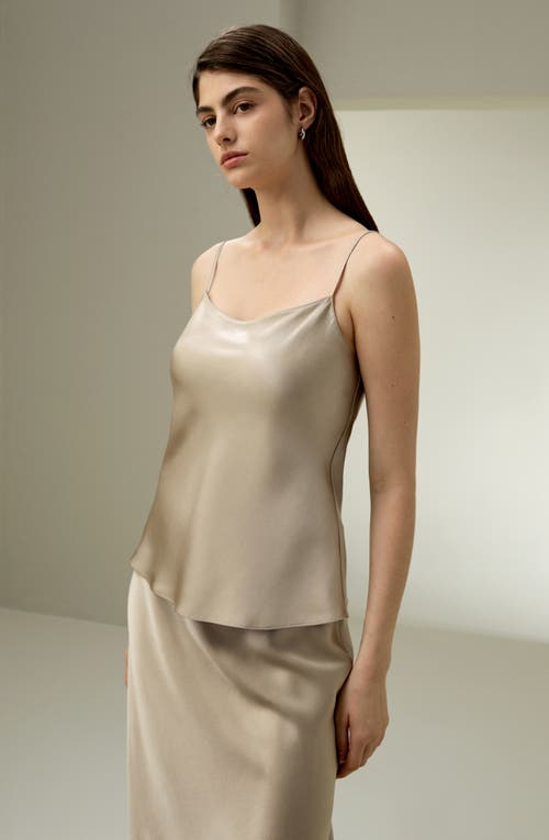 Lilysilk Double-faced Silk Charmeuse Camisole In Brown