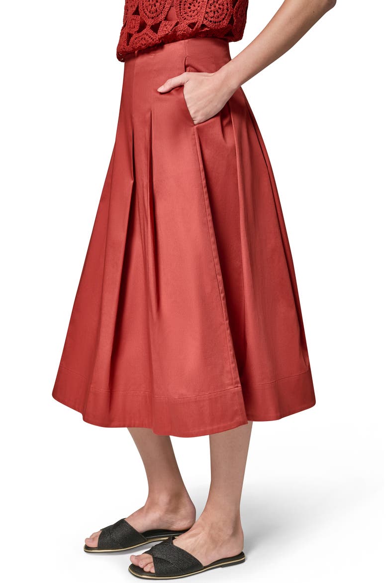 Pleated A-Line Skirt, Alternate, color, SUNBAKED