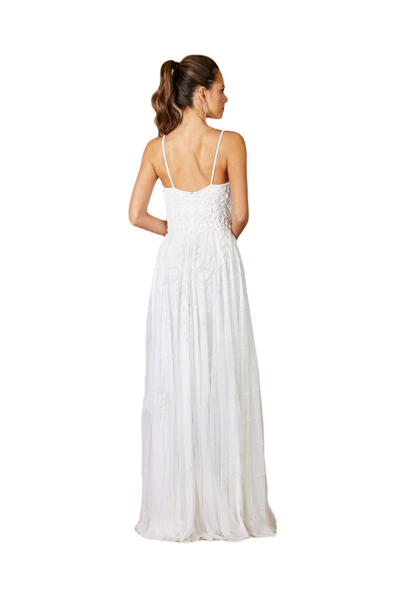 Ginny Sweetheart Beaded Wedding Dress, Alternate, color, Ivory