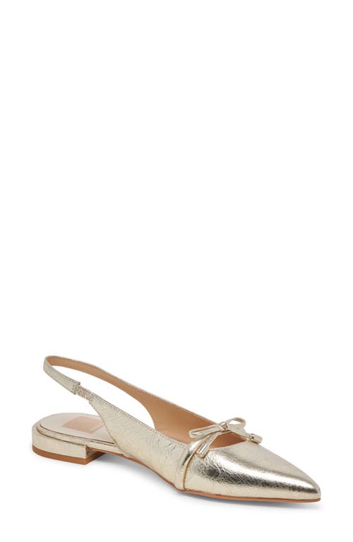 Dolce Vita Payge Pointed Toe Slingback Pump In Platinum Distressed Leather
