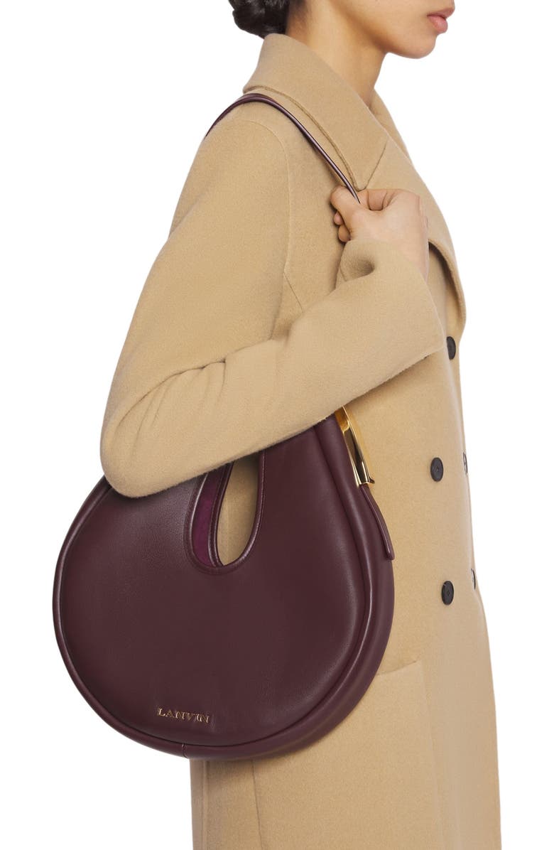 Lanvin Hobo Cymbal Leather Bag, Alternate, color,