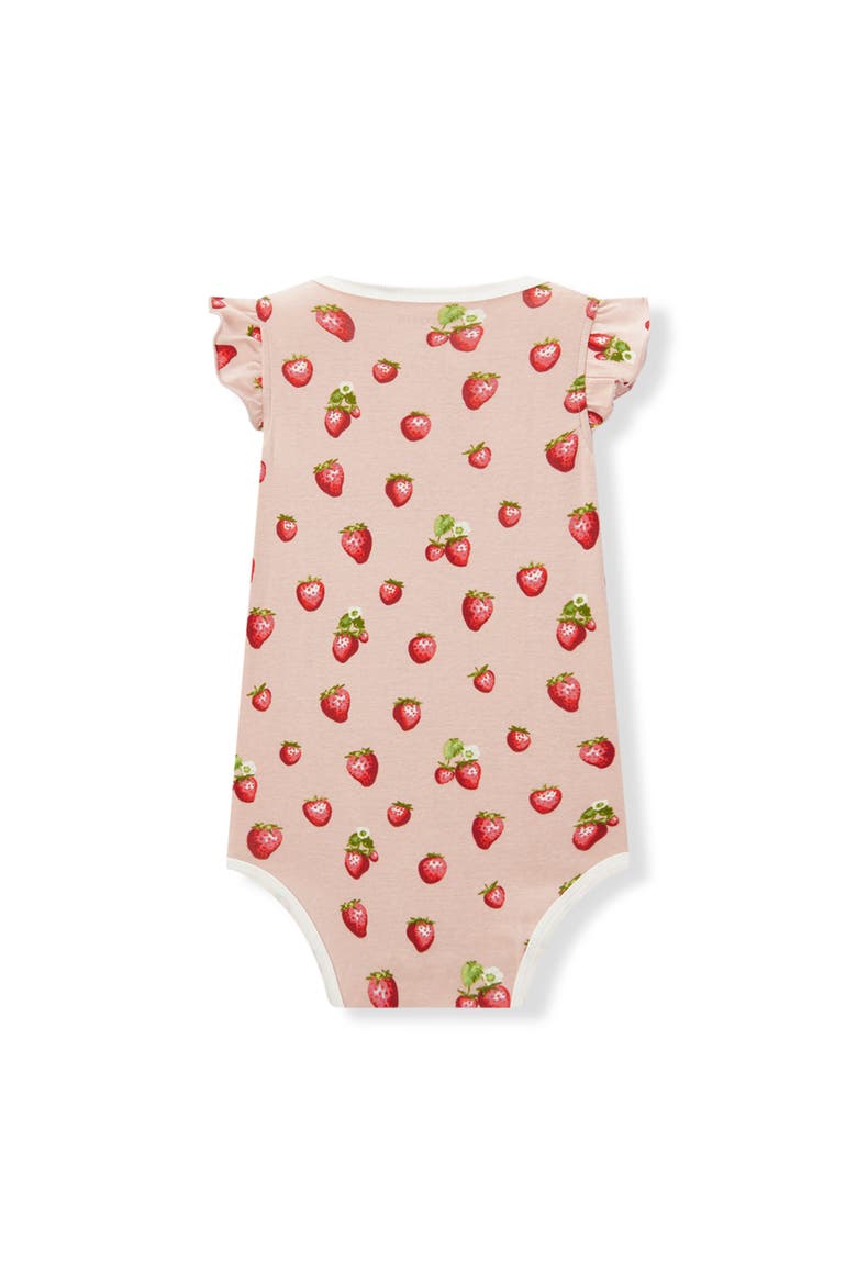 Organic Cotton Ruffle One Piece, Alternate, color, Strawberry