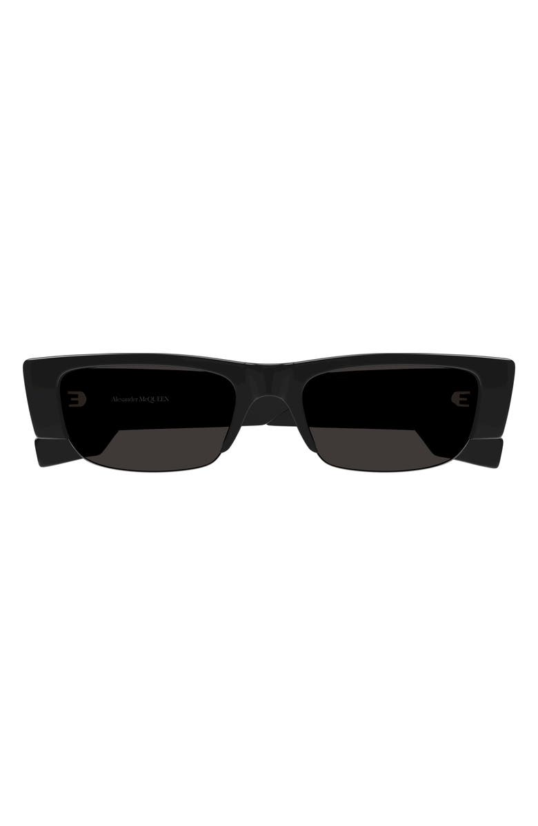 McQueen 54mm Rectangular Sunglasses, Main, color, 