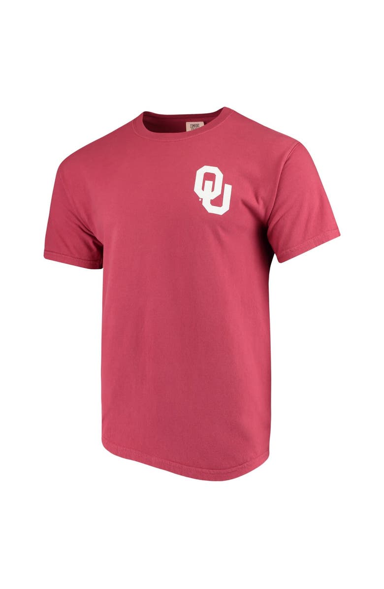 IMAGE ONE Men's Crimson Oklahoma Sooners Baseball Flag Comfort Colors T-Shirt, Alternate, color,
