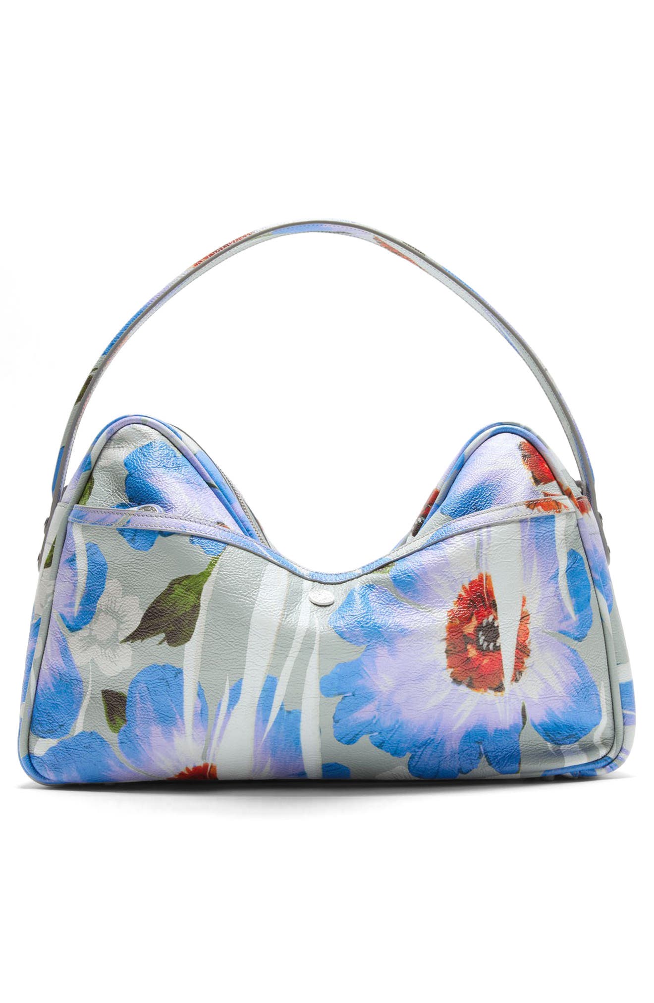 Acne Studios Medium Camero Leather Shoulder Bag, Alternate, color, Blue