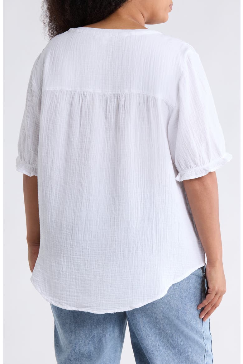 Jemma Cotton Gauze Button-Up Shirt, Alternate, color, WHITE