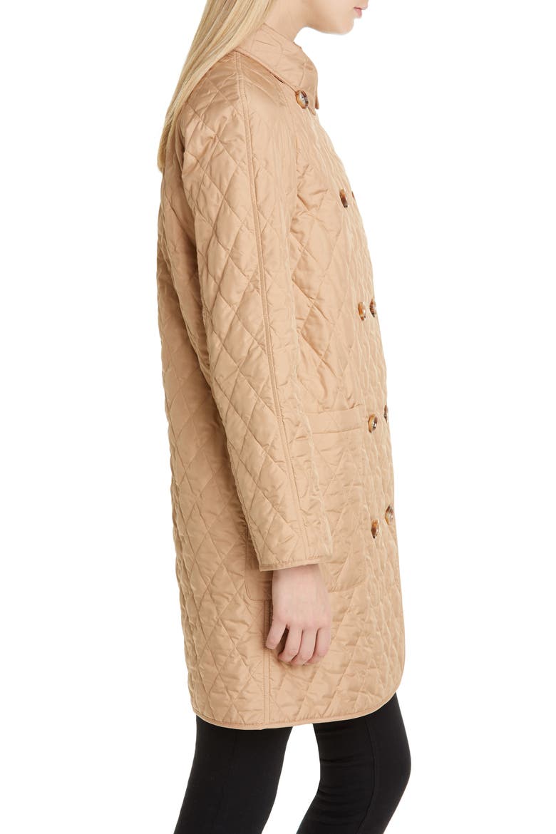 Tything Quilted Double Breasted Coat, Alternate, color, BISCUIT