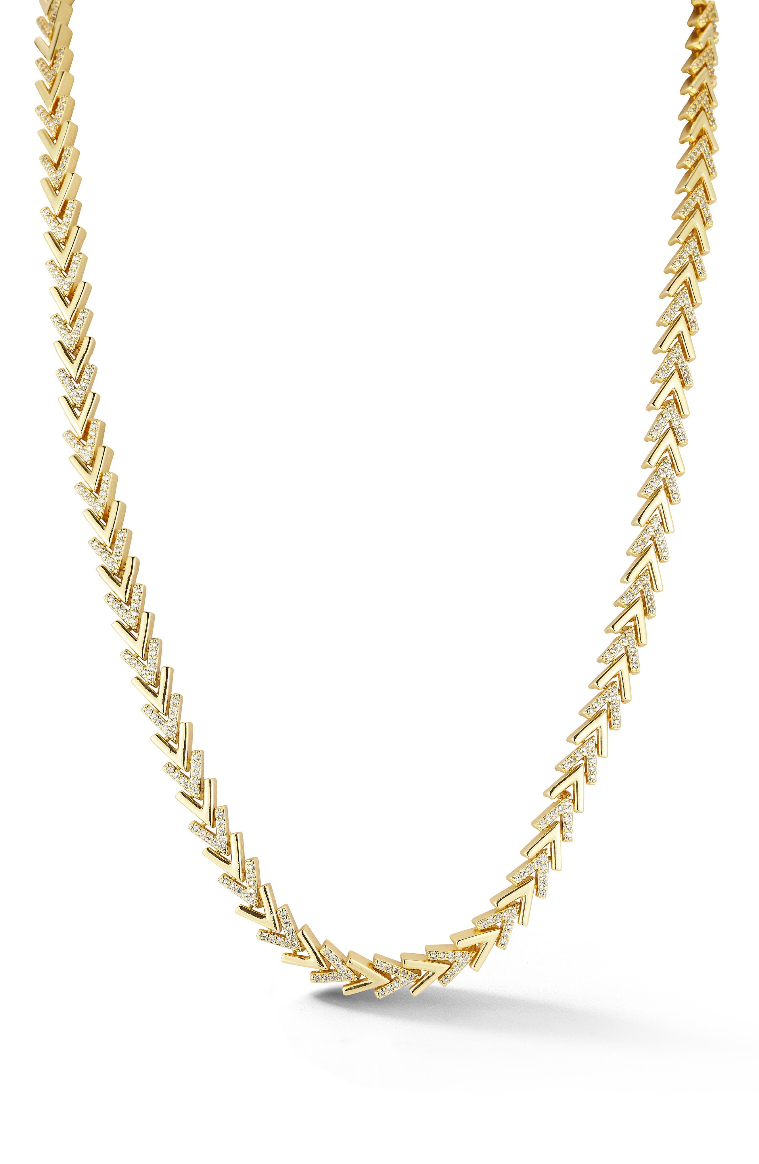 Cubic Zirconia Chevron Necklace