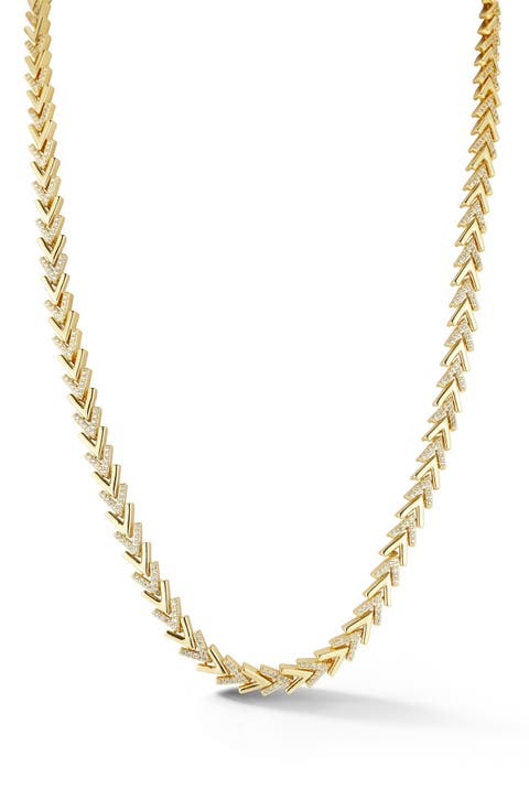 Cubic Zirconia Chevron Necklace