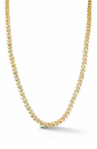 Cubic Zirconia Chevron Necklace