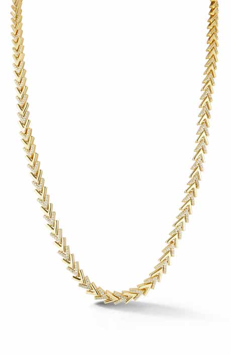 Cubic Zirconia Chevron Necklace
