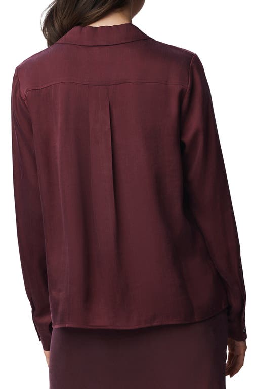Splendid Serena Satin Shirt In Burgundy
