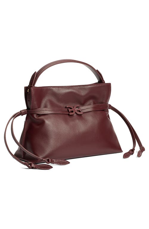 Sam Edelman Small Poppy Drawstring Leather Crossbody Bag In Burgundy