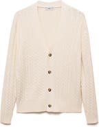 MANGO Cable Stitch Cotton Blend Cardigan