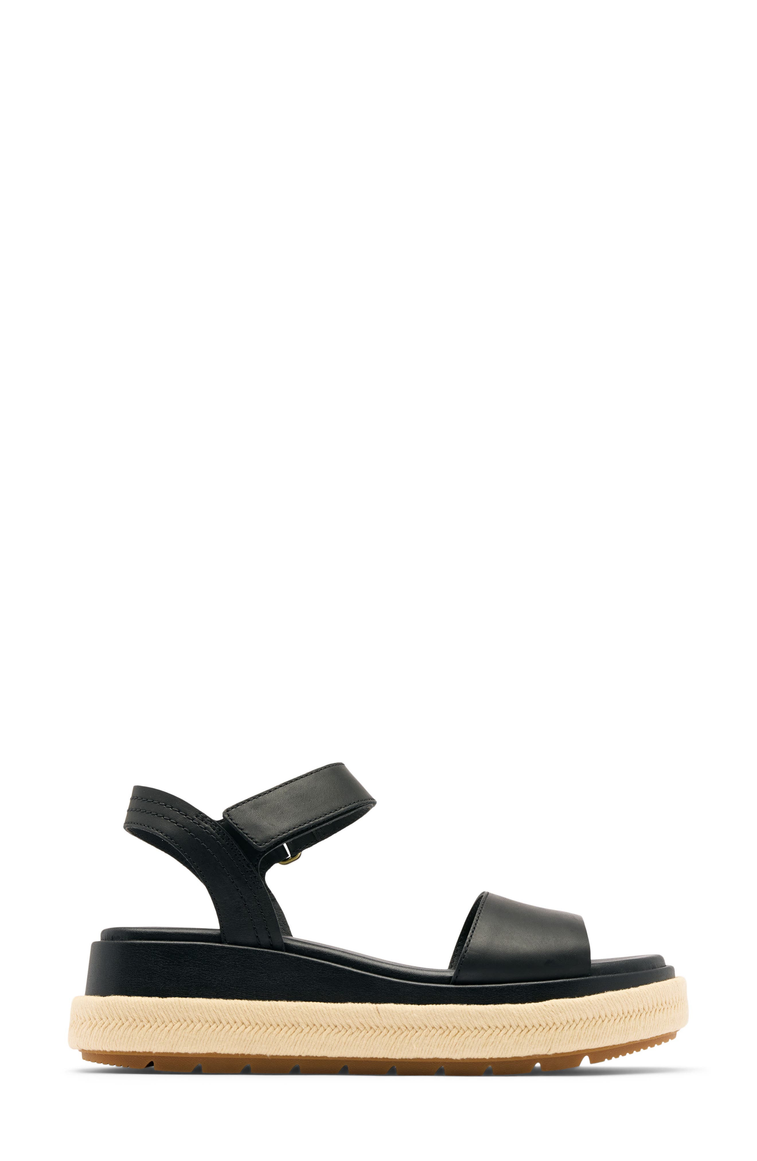 SOREL Sunpeak Ankle Strap Platform Sandal, Alternate, color, Black/ Gum 2