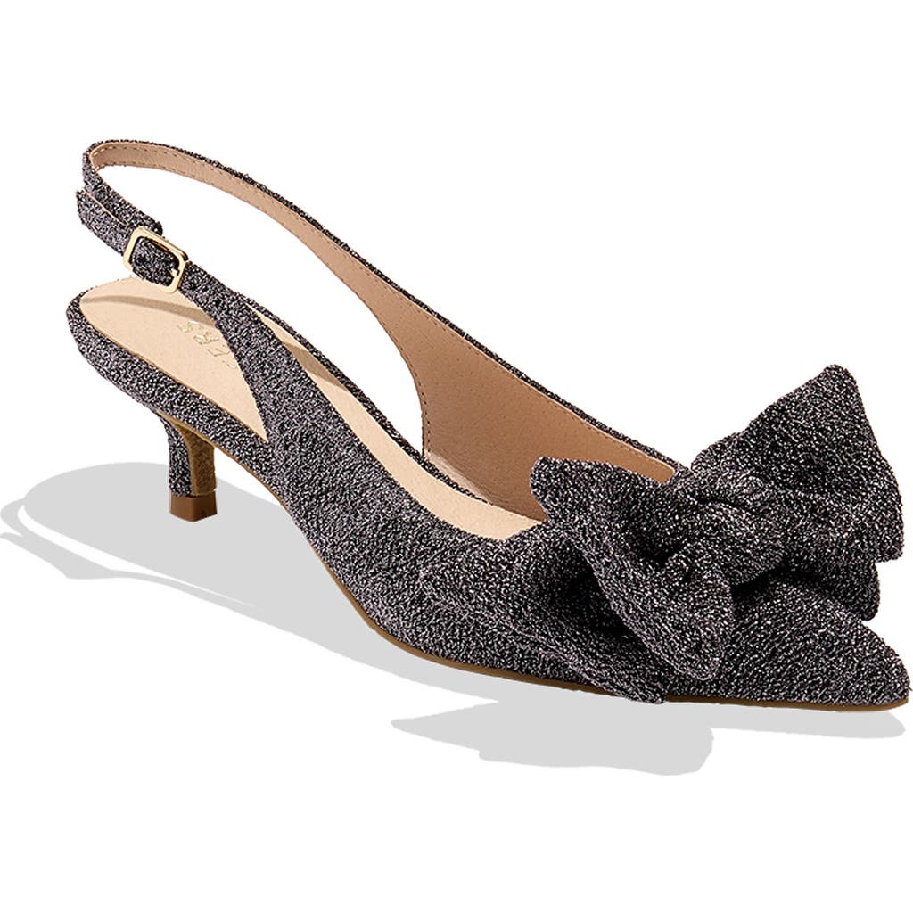 Jack Rogers Debra Slingback Pointed Toe Pump in Anthracite Sparkle