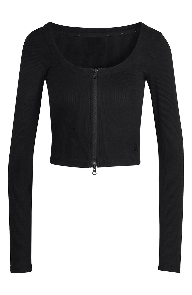 adidas Seasonal Essentials Rib Cardigan, Alternate, color, Black