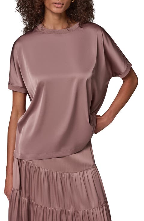 Satin Short Sleeve Top