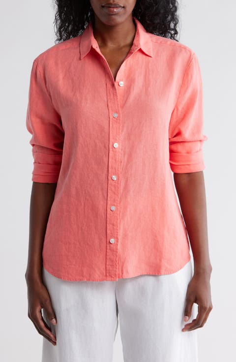 Two Palms Long Sleeve Linen Button-Up Shirt