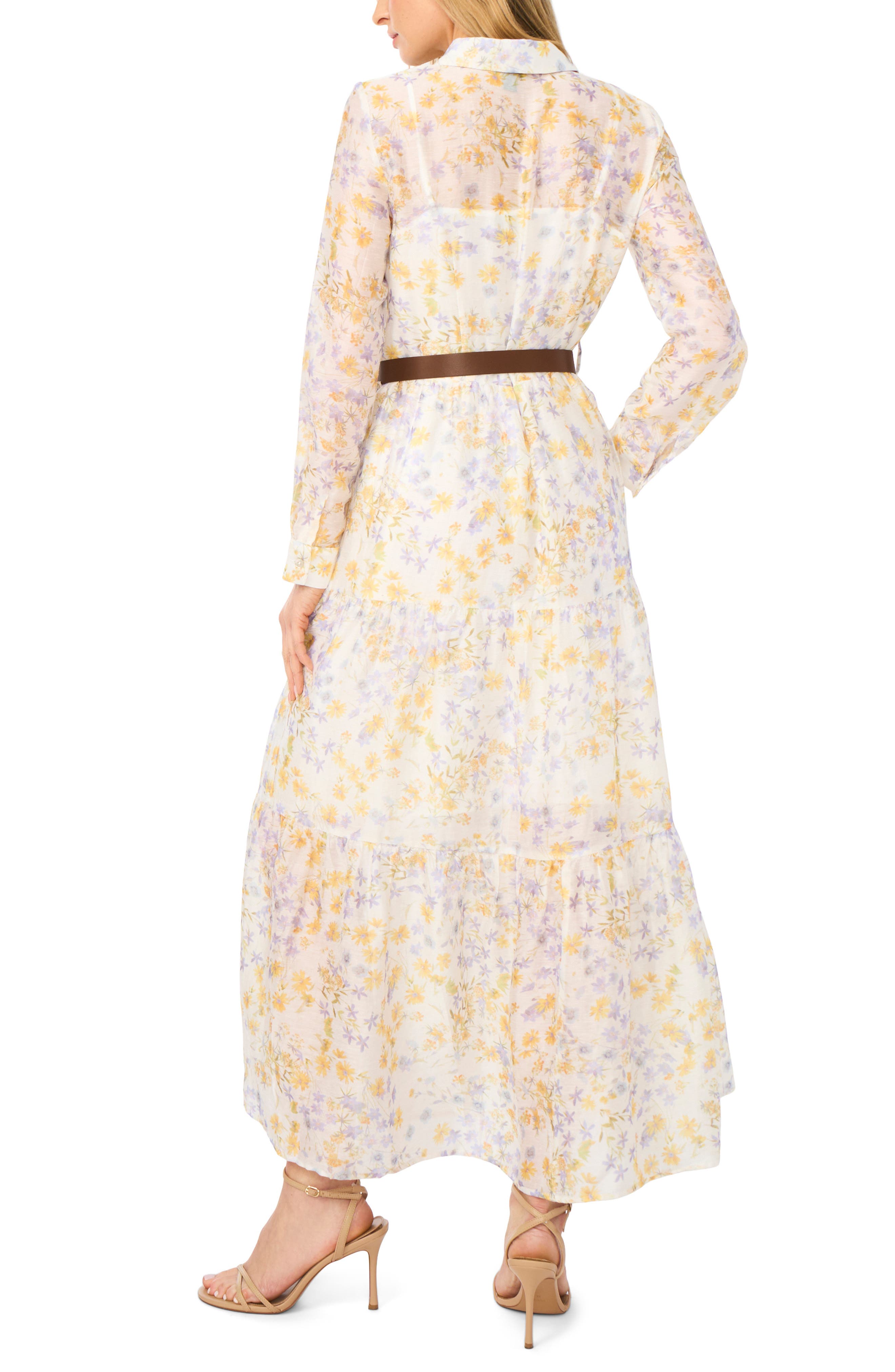 Long Sleeve Tiered Maxi Shirtdress - image 2