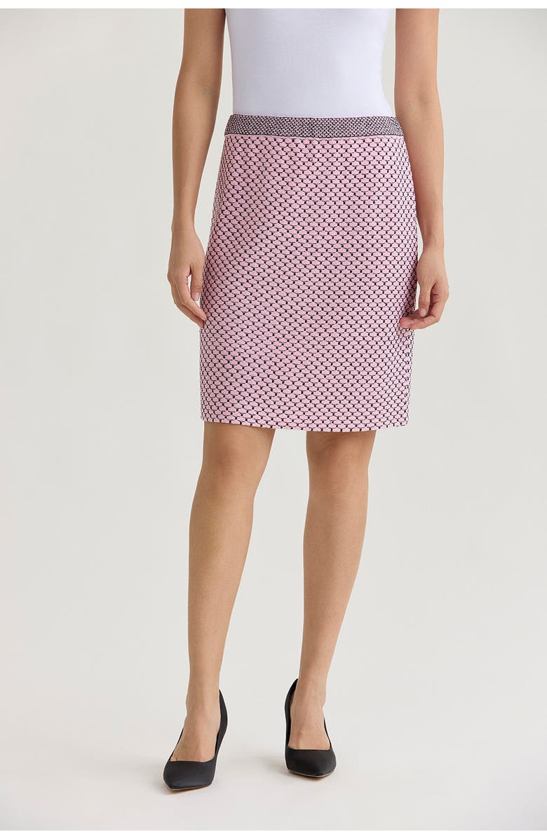 Ming Wang x Family Savvy Shell Stitch Straight Knit Skirt, Main, color, Perfect Pink/Black