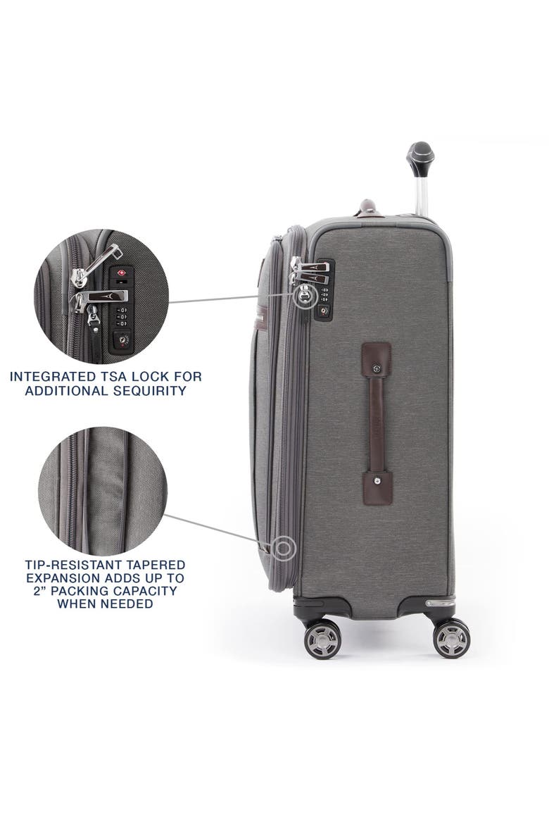 Platinum Elite Softside Expandable Medium 25-Inch Checked Luggage, Alternate, color, Vintage Grey