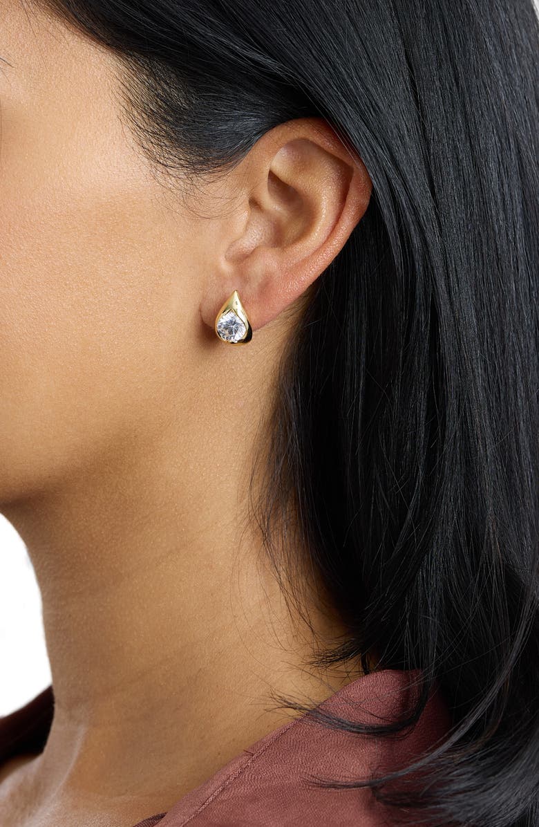 ATHRA LUXE Modern Muse Huggie Hoop Earrings, Alternate, color, Gold