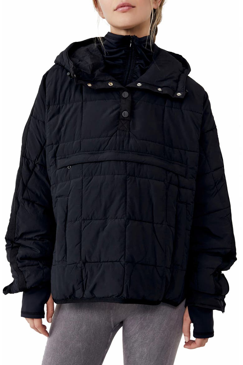 FP Movement FP Movement Pippa Water Resistant Packable Pullover, Main, color, BLACK