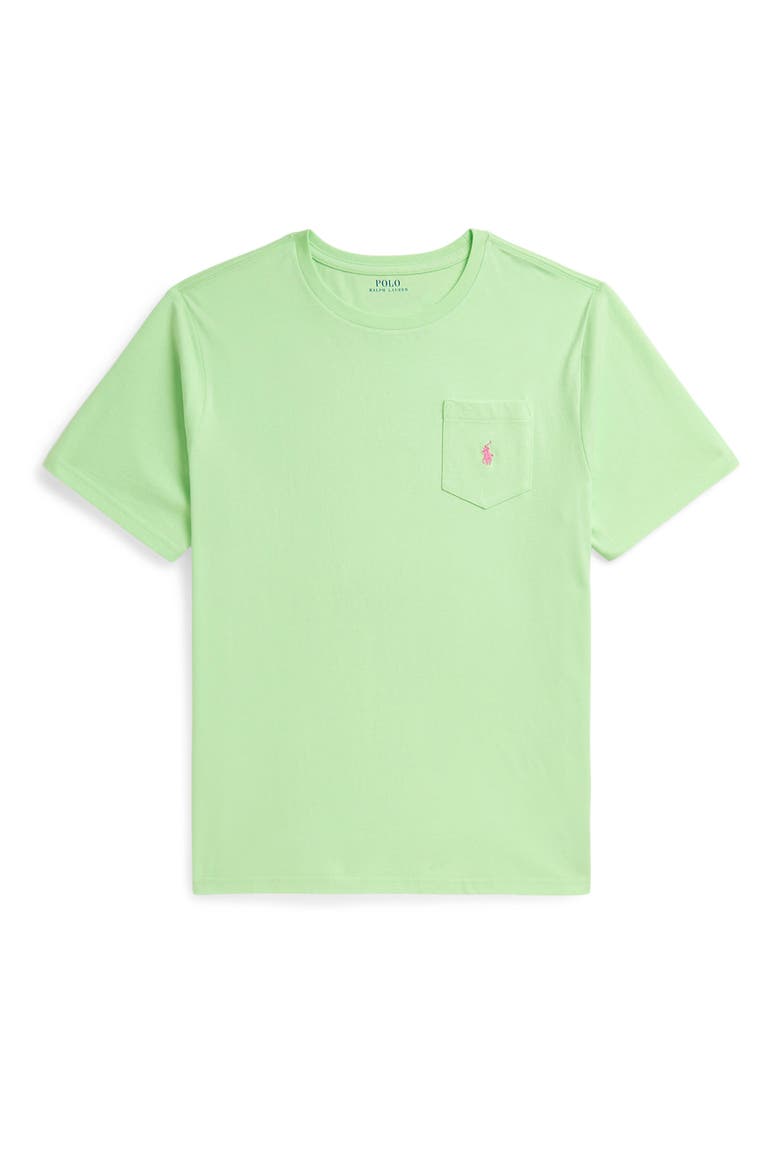 Kids' Cotton Jersey Pocket T-Shirt, Main, color, KEY LIME