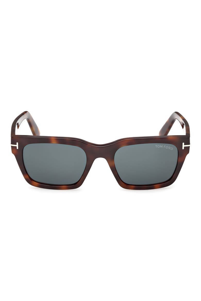 Andy 53mm Square Sunglasses, Main, color, SHINY HAVANA / TEAL LENS