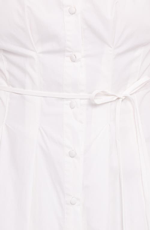 Petal And Pup Petal & Pup Alexander Long Sleeve Cotton Midi Shirtdress In White