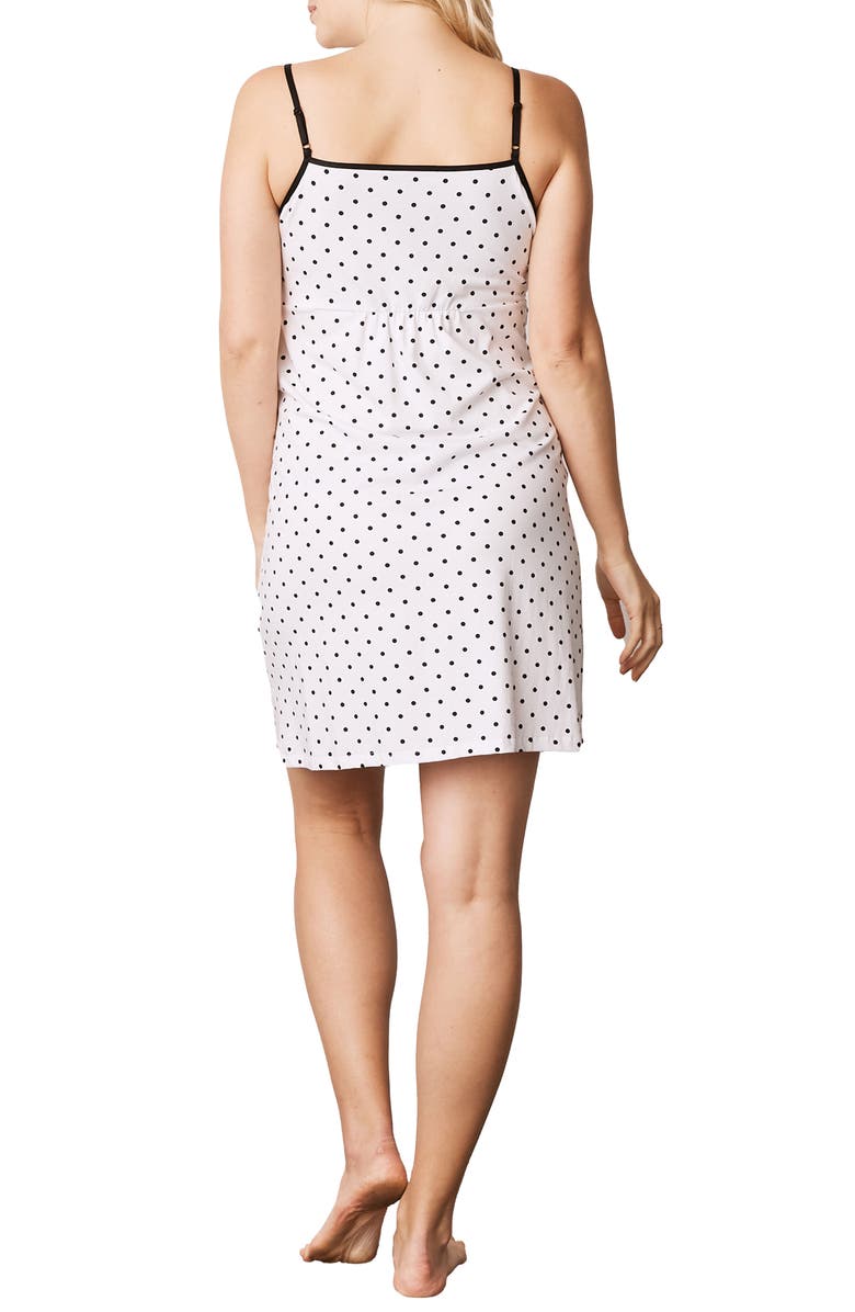 Angel Maternity Polka Dot Maternity/Nursing Nightgown, Robe, Hairband & Baby Pouch Set, Alternate, color,