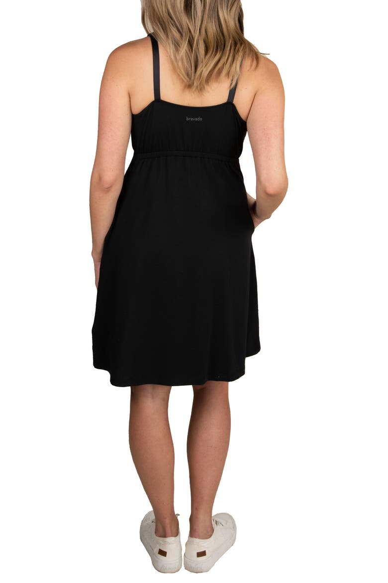 Empire Waist Sleeveless Maternity/Nursing Dress, Alternate, color, BLACK