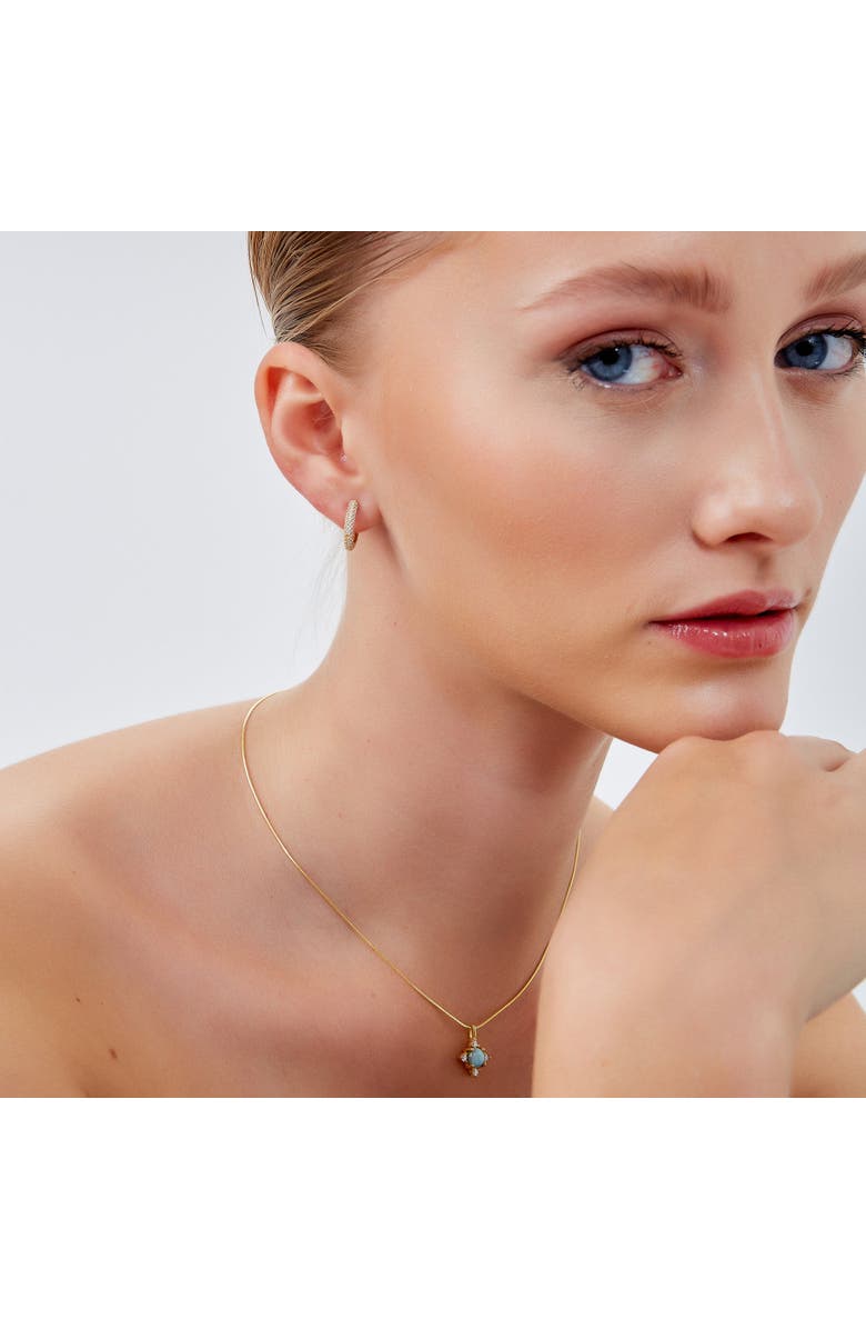 Spero London Pave Sterling Silver Hoop Earrings, Alternate, color, Gold