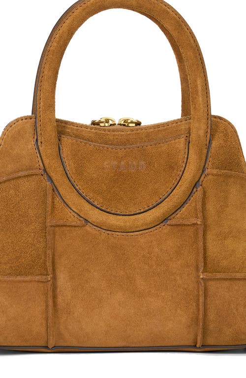 Staud Mini Naomi Suede Satchel In Brown