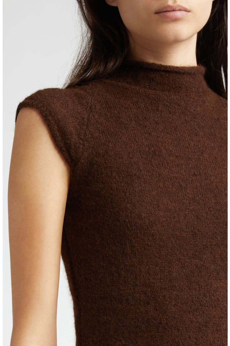 Guidi Cap Sleeve Alpaca Blend Sweater, Alternate, color, BROWN