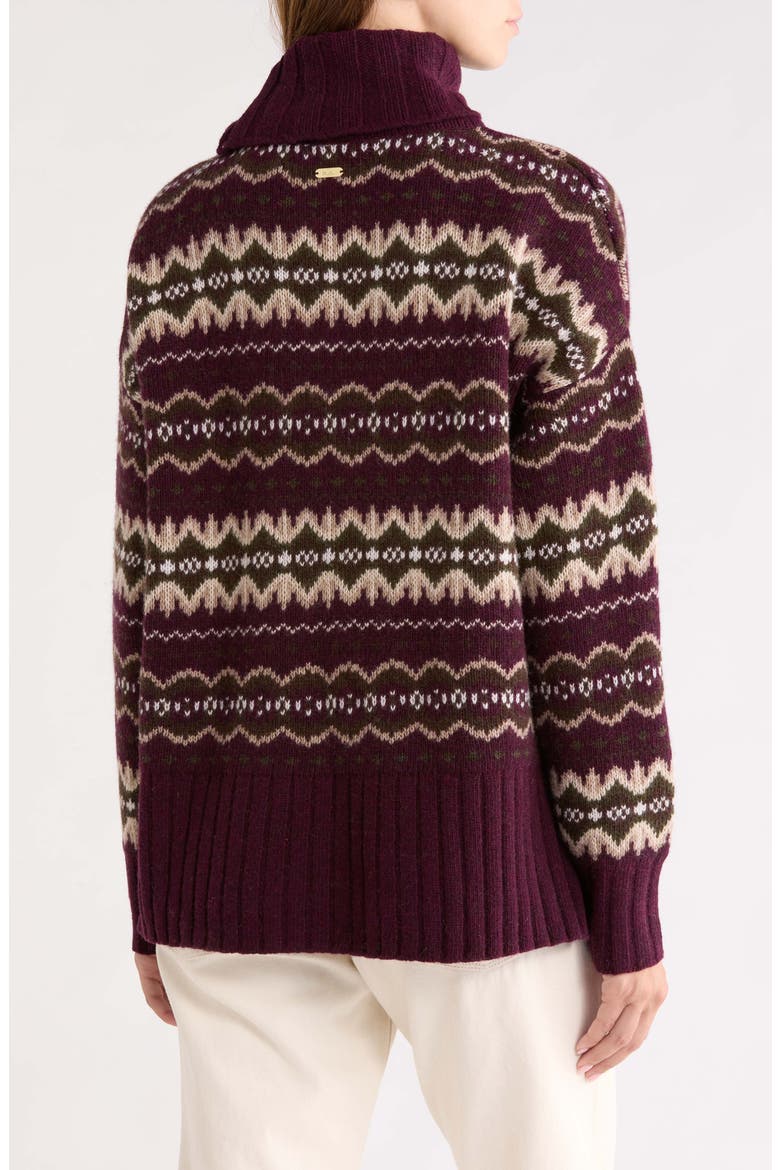 Helen Fair Isle Wool Blend Turtleneck Tunic Sweater, Alternate, color, FIG MULTI