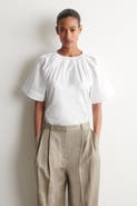 COS Gathered Short-sleeved Cotton Top