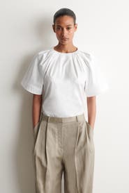 COS Gathered Short-sleeved Cotton Top