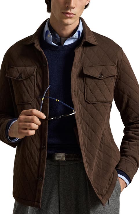 Quilted Jersey Knit Shirt Jacket