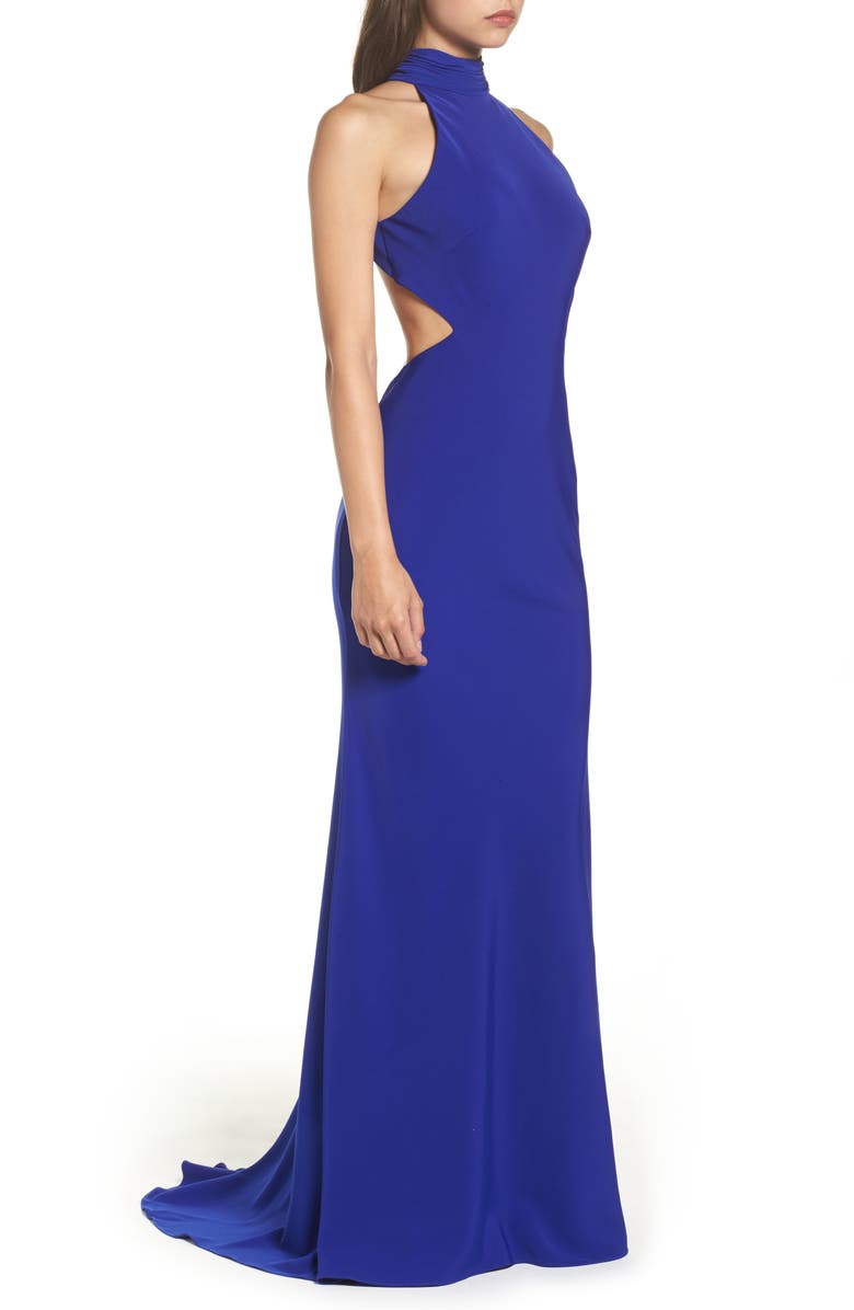 Mac Duggal Open Back Halter Gown, Alternate, color,