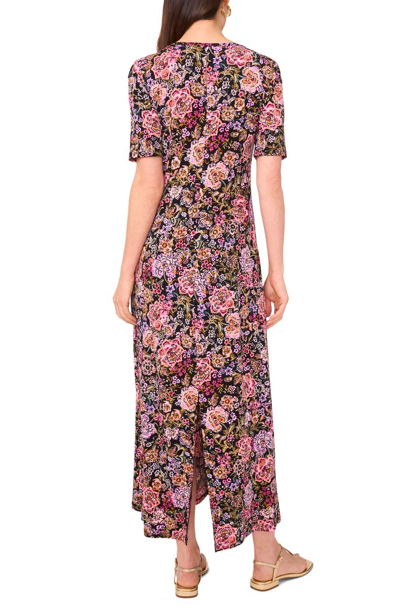 Vince Camuto Floral Print Maxi Dress, Alternate, color, Rich Black