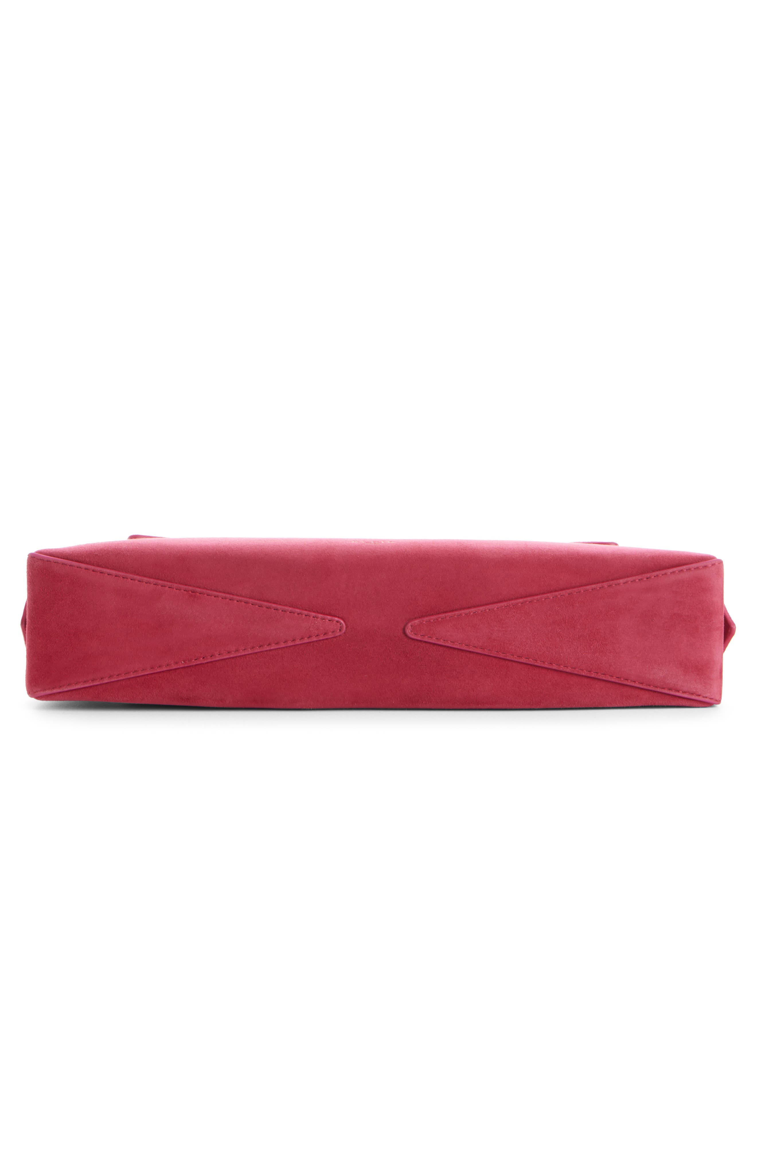 Le Teckel Suede East/West Clutch, Alternate, color, FRAMBOISE